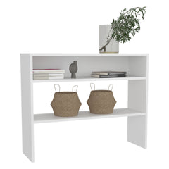 Library Desk 31.5" H, with 2 Shelves and 2 Legs, White