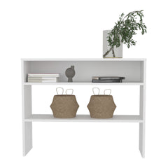 Library Desk 31.5" H, with 2 Shelves and 2 Legs, White