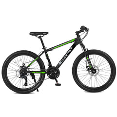 26 Inch Mountain Bike, Shimano 21 Speeds with Mechanical Disc Brakes, High-Carbon Steel Frame, Suspension MTB Bikes Mountain Bicycle for Adult & Teenagers