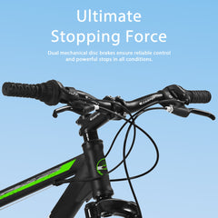 26 Inch Mountain Bike, Shimano 21 Speeds with Mechanical Disc Brakes, High-Carbon Steel Frame, Suspension MTB Bikes Mountain Bicycle for Adult & Teenagers