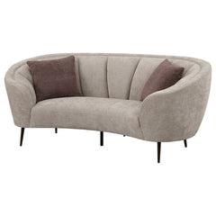 Saanich Beige Upholstered Curved Loveseat