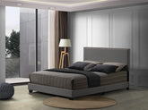 Leandros Light Gray Fabric Queen Bed