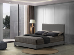 Leandros Light Gray Fabric Queen Bed