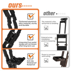 OMU Genesis Series Door Hinge Step Aluminum Door Hinge Step Folding Foot Pedal Side Ladder Compatible with 2007-2017 Jeep Wrangler JK,2018-2025 Jeep Wrangler JL & 2020-2025 Jeep Gladiator