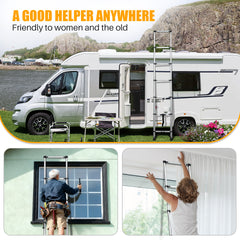 8.56 feet Compact Telescoping Ladder for Loft RV Household, Portable Telescopic Ladder with Non-Slip Rubber Feet, Max Load 150kg/330lb