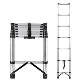8.56 feet Compact Telescoping Ladder for Loft RV Household, Portable Telescopic Ladder with Non-Slip Rubber Feet, Max Load 150kg/330lb