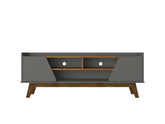 TV Stand in Dark Sage Gray and Brown