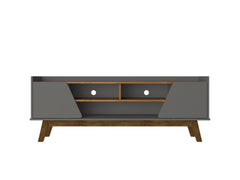 TV Stand in Dark Sage Gray and Brown