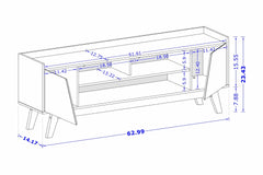 TV Stand in Dark Sage Gray and Brown