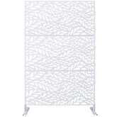 Outdoor & Indoor Privacy Screen Metal Privacy Screen 76" H×48" W, Freestanding Decorative Privacy Screen for Deck Balcony Patio, Privacy Fence Panels for Outside Lawn Garden PS110 WHITE