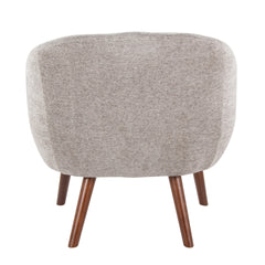 Ashland Contemporary Lounge Chair in Grey Fabric with Walnut Wood Legs by LumiSource