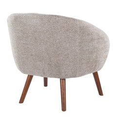 Ashland Contemporary Lounge Chair in Grey Fabric with Walnut Wood Legs by LumiSource