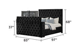 Encore Modern Style Tufted and Upholstered King 5PC Bedroom set made with wood in Black(NJ Inventory)