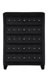 Encore Modern Style Tufted and Upholstered King 5PC Bedroom set made with wood in Black(NJ Inventory)