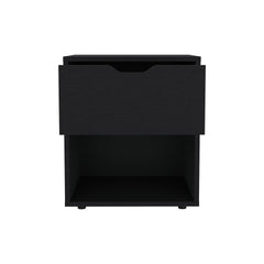 19.7" High Nightstand End Table with Open Shelf,Black