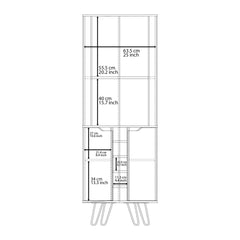 Corner Cabinet Six Built-in Wine Rack, Two Shelves, Four Shelves, Macadamia / Black