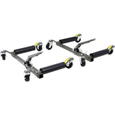Set of (2) Wheel Dolly Car Skates Vehicle Positioning Hydraulic Tire Jack Ratcheting Foot Pedal Lift Hydraulic Car Wheel Dolly, 1,250lbs