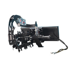 Skid Steer Trenchers Attachment with Adjustable Depth Control Foot, Universal Mount Plate