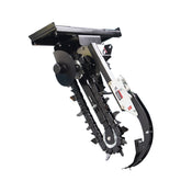 Skid Steer Trenchers Attachment with Adjustable Depth Control Foot, Universal Mount Plate