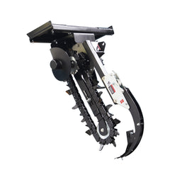 Skid Steer Trenchers Attachment with Adjustable Depth Control Foot, Universal Mount Plate