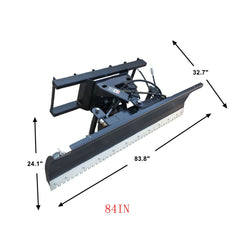 84" Extreme-Duty Pusher Snow Plow Dozer Blade Combo Attachment