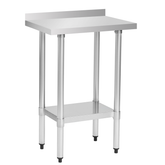 18" x 24" 18-Gauge Stainless Steel Commercial Work Table with 4" Backsplash and Undershelf