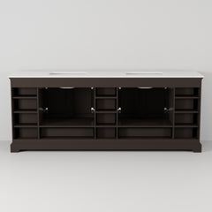 Espresso Double Bath Vanity 84 in. W x 22 in. D, and 34 in. Mirrors