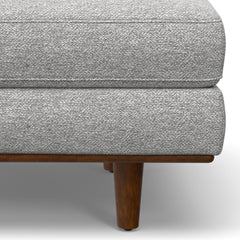 Morrison Large Rectangular Ottoman in Mist Grey Woven-Blend Fabric