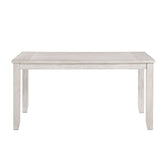 Modern Farmhouse 7pc Dining Set Table and 6 Side Chairs Upholstered Antique White Finish Durable Wooden Furniture