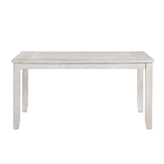 Modern Farmhouse 7pc Dining Set Table and 6 Side Chairs Upholstered Antique White Finish Durable Wooden Furniture