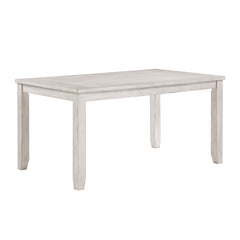 Modern Farmhouse 7pc Dining Set Table and 6 Side Chairs Upholstered Antique White Finish Durable Wooden Furniture