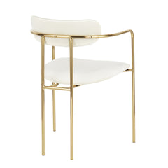 Demi Contemporary Chair in Gold Metal and Cream Velvet by LumiSource - Set of 2