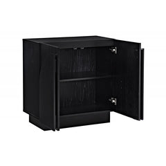 Mid-Century Modern Black Sideboard Buffet, Living Room Wood Storage Cabinet with Arched Cabinet Doors, Black Credenza Cabinet for Kitchen or Living Room, Black