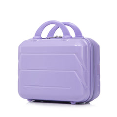 14"/20" 2 pcs/set in ABS Spinner Wheel Luggage, with Combination Lock,14" Cosmetic Case (Blue+Purple)