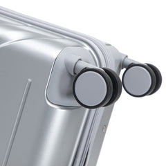 14"/20" 2 pcs/set in ABS Spinner Wheel Luggage, with Combination Lock,14" Cosmetic Case (Silver)