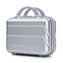 14"/20" 2 pcs/set in ABS Spinner Wheel Luggage, with Combination Lock,14" Cosmetic Case (Silver)