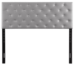 Casual Light Grey Upholstered Headboard King Size