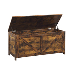 Storage Chest,Storage Bench,Retro Toy Box Organizer ,Entryway Storage Bench with 2 Hinges,Easy Assembly,Rustic Brown