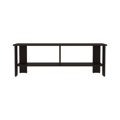 Navia 47" Wide Tv Stand with Two Shelves, for Living room, Bedroom, Entertainment Dark Walnut