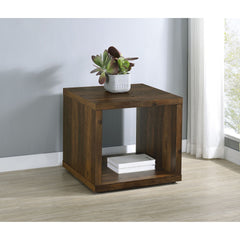 Flint Dark Pine Square Engineered Wood Side End Table