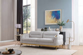 Zoe Modern style Sofa made with wood and Gold accents in Gray same as B009P303213 (CA Warehouse inventory)
