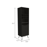 8-Bottle 2-Shelf Bar Cabinet Wenge