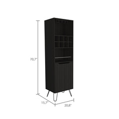 8-Bottle 2-Shelf Bar Cabinet Wenge