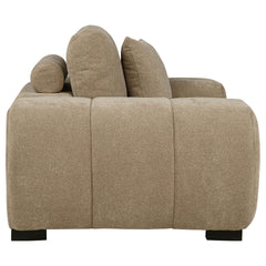 Plather Camel Upholstered Track Arm Accent Chair