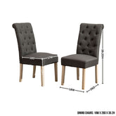 Banff 5-piece Dining Set, Cross-Buck Round Table with 4 Tufted Chairs, Charcoal