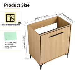 30 Inch Bathroom Vanity Base without basin, Storage Cabinet with Doors, engineering wood