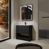 36" Bathroom Vanity with Ceramic Sink, 2 Soft Closing Doors, Freestanding Bathroom Cabinet Vanity, Plywood