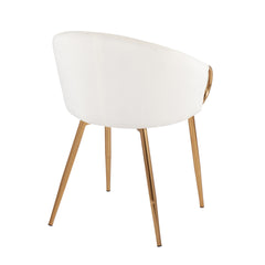 Claire Contemporary/Glam Chair in Gold Metal and Cream Velvet by LumiSource - Set of 2