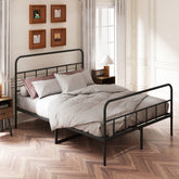 Queen Bed Frame with Headboard and Footboard, Metal Platform Bed Frame, All Metal Slats Support, Under Bed Storage, No Box Spring Needed, Easy Assembly, Black