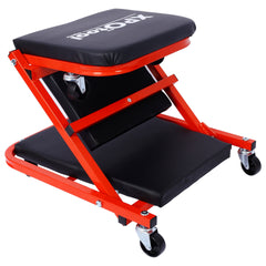 Mechanic Creeper, Garage Gift, 36" Z Creeper Seat, 2 in 1 Mechanic Gifts, 300 lbs Capacity, Low Profile Creeper with 6 pcs Wheels in Garage/Shop for Fathers Day Tool Gift ,red color